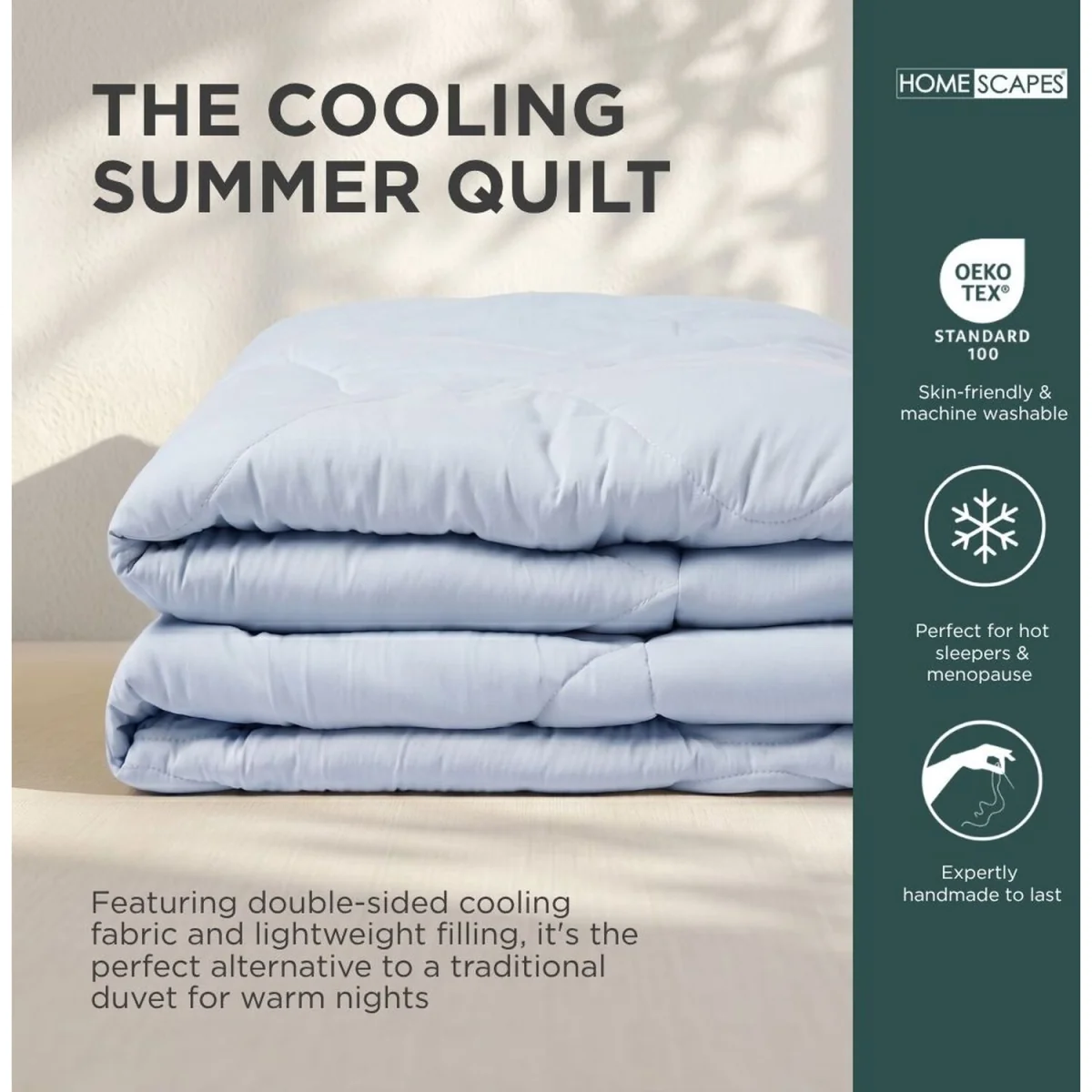 Cooling Blanket, Summer Coverless Duvet - Light Blue / Double – image 6