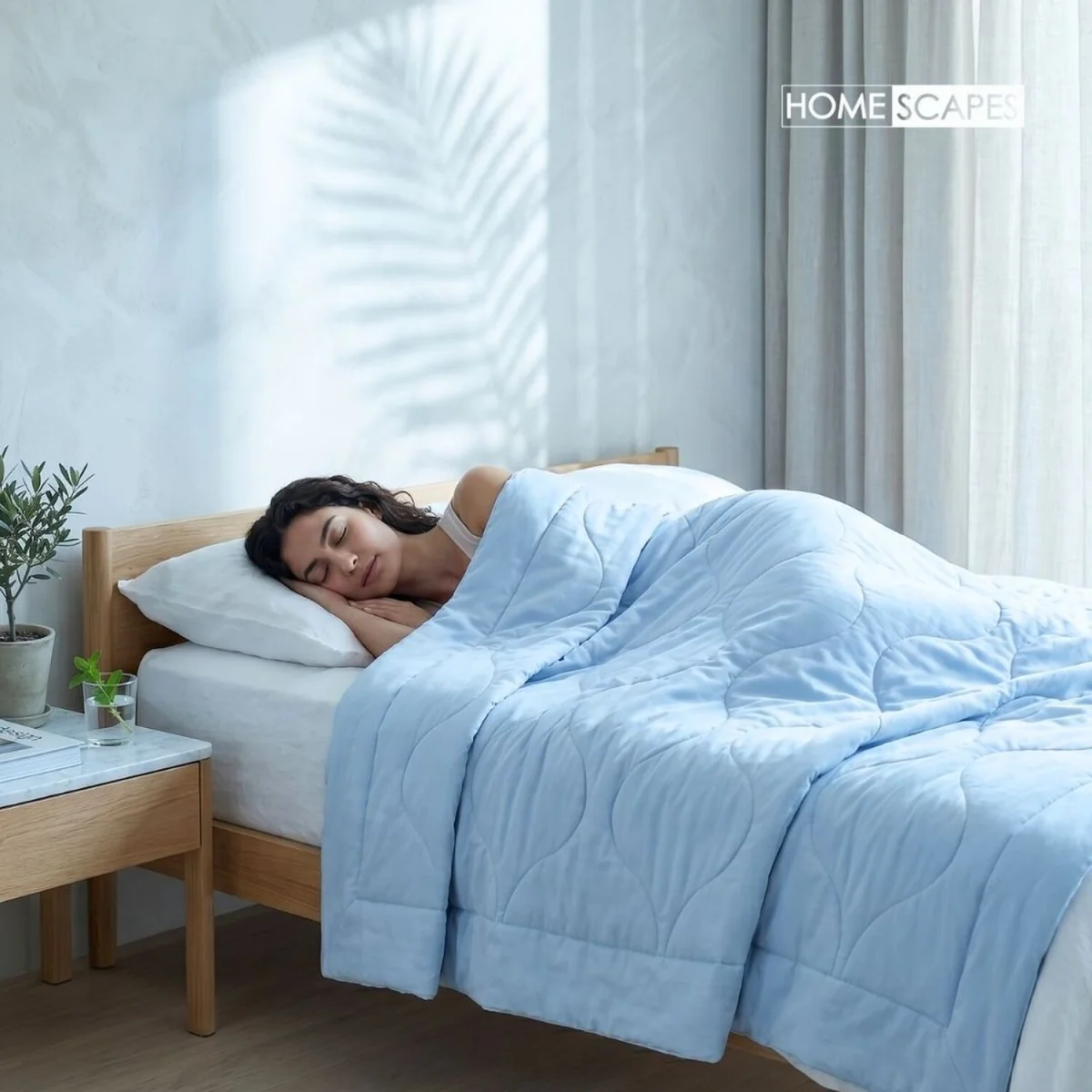 Cooling Blanket, Summer Coverless Duvet - Light Blue / Double – image 7