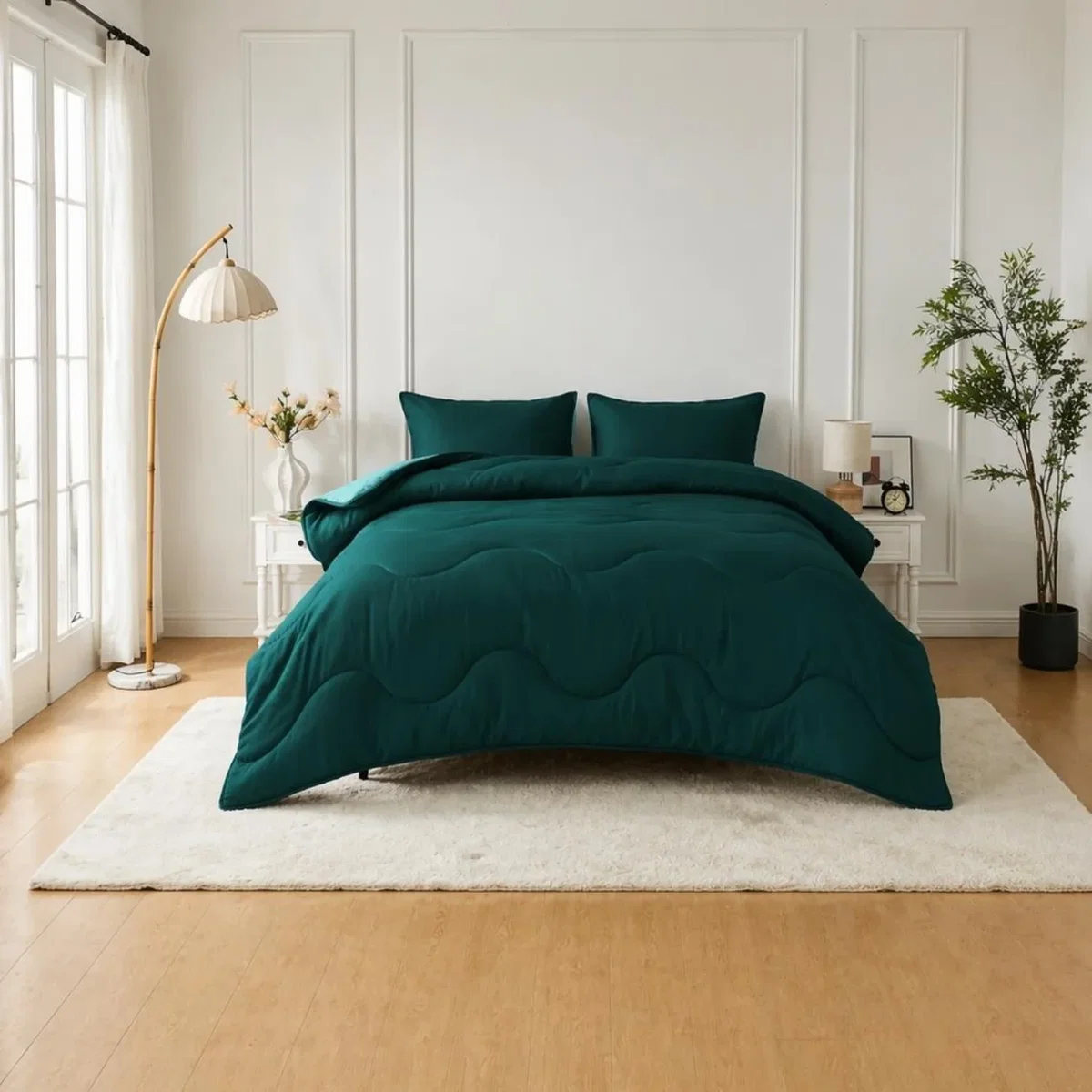 Dyzi 10.5 Tog Supersoft Microfibre Duvet ¿ Coverless or Covered Set J - Green