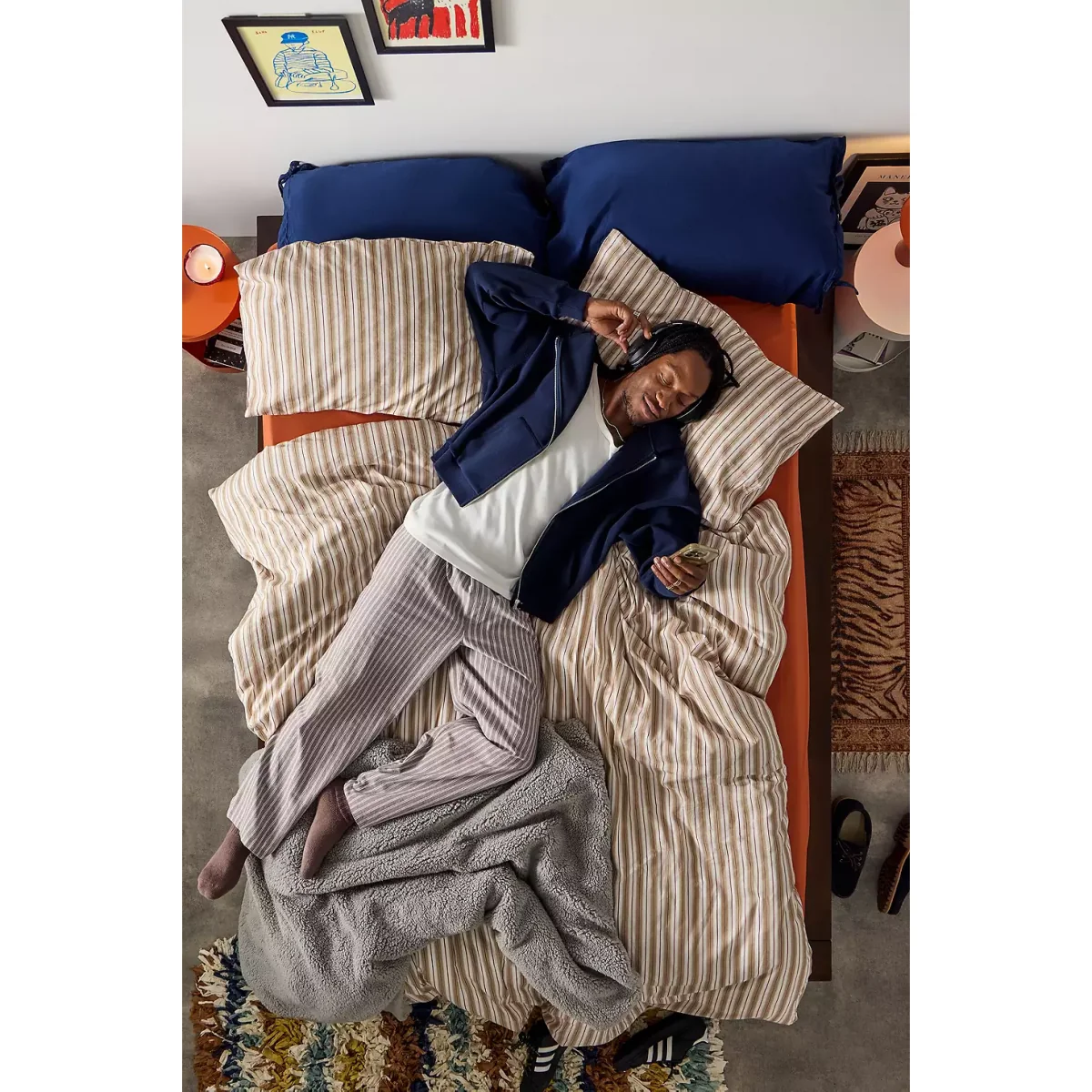 Pink Shirt Stripe Duvet Set - Pink Double at Urban Outfitters – image 2