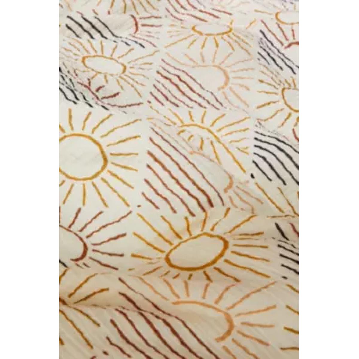 Geo Sun Cosy Crinkle Duvet Set - Neutral Double at Urban Outfitters – image 6