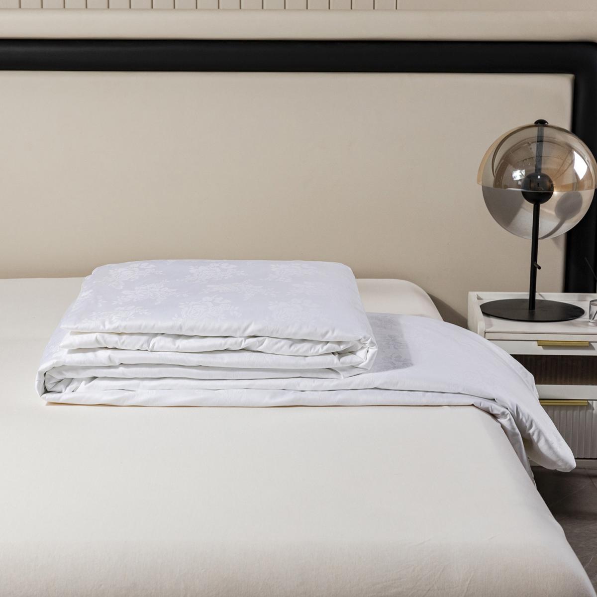 White Pure Silk Filled Duvet Long Strand Mulberry Silk Floss Fill - Queen Size, One Kg, Cotton Shell | Us Queen | Soft Strokes Silk – image 3