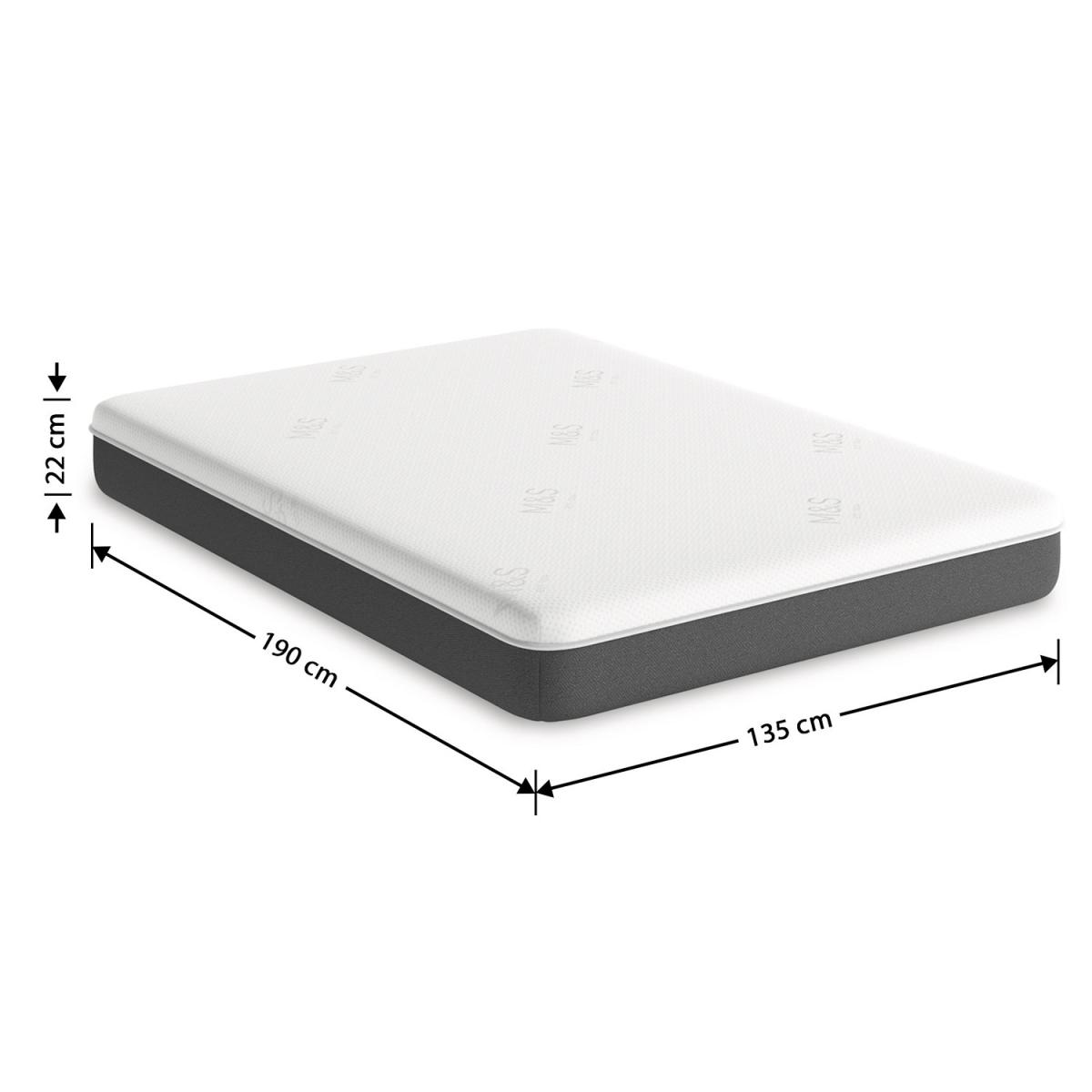 M&S Memory Foam Mattress - 4FT6 - White, White – image 5