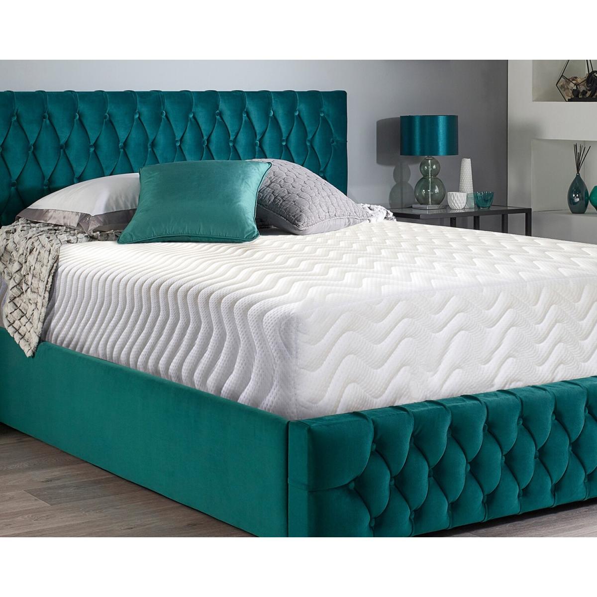 Aspire Cool Blue Memory 2500 Superking Mattress - White border and white top panel – image 2