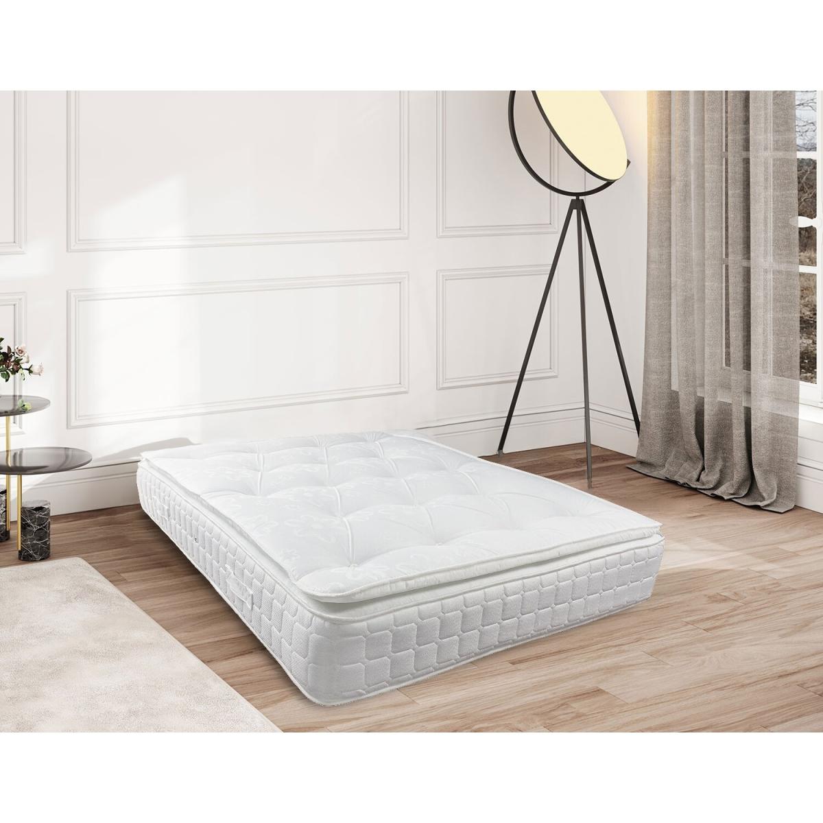Pillowtop Pocket 1000 Sprung Mattress Super King - White – image 2