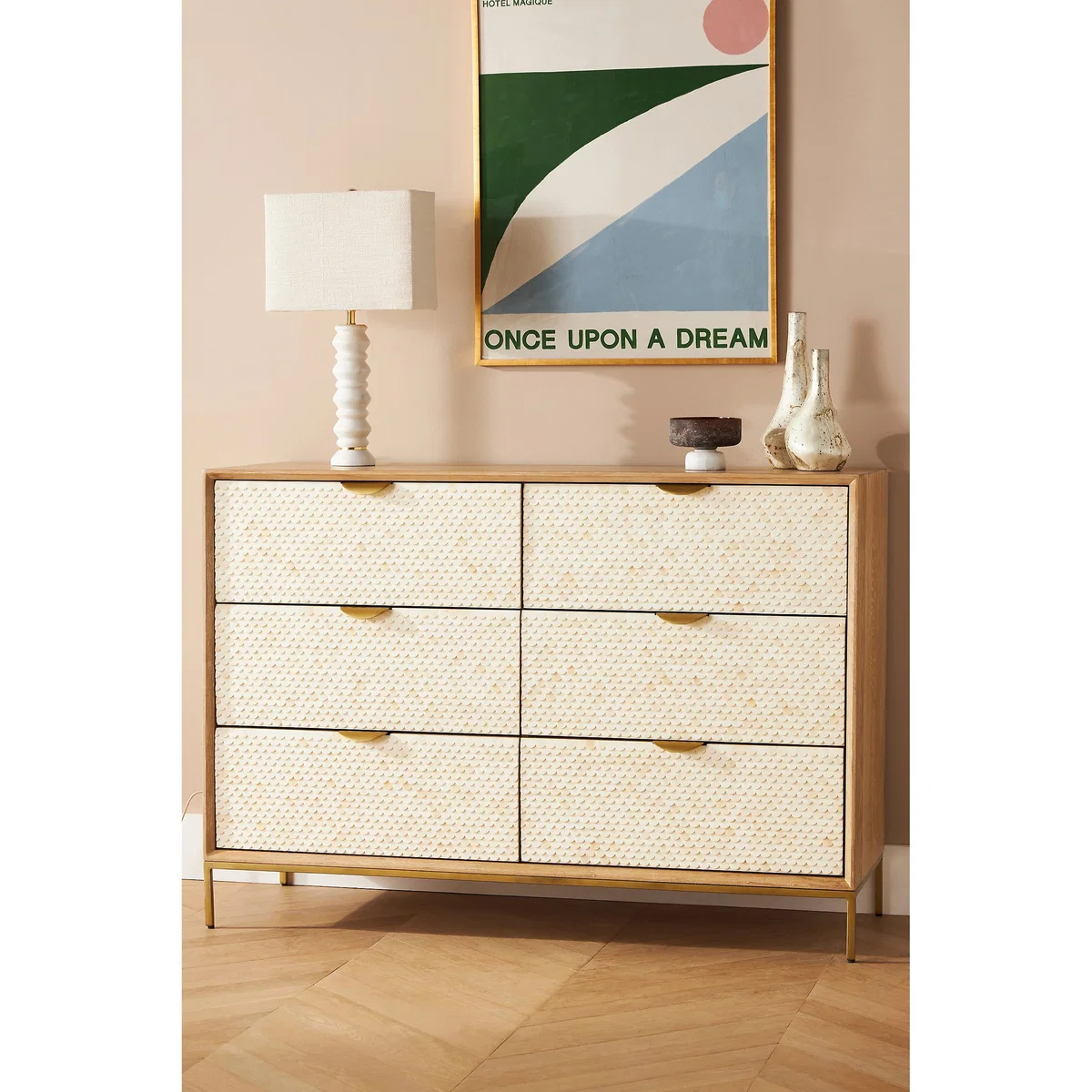 Pisces Oak Wood Six-Drawer Dresser – image 2