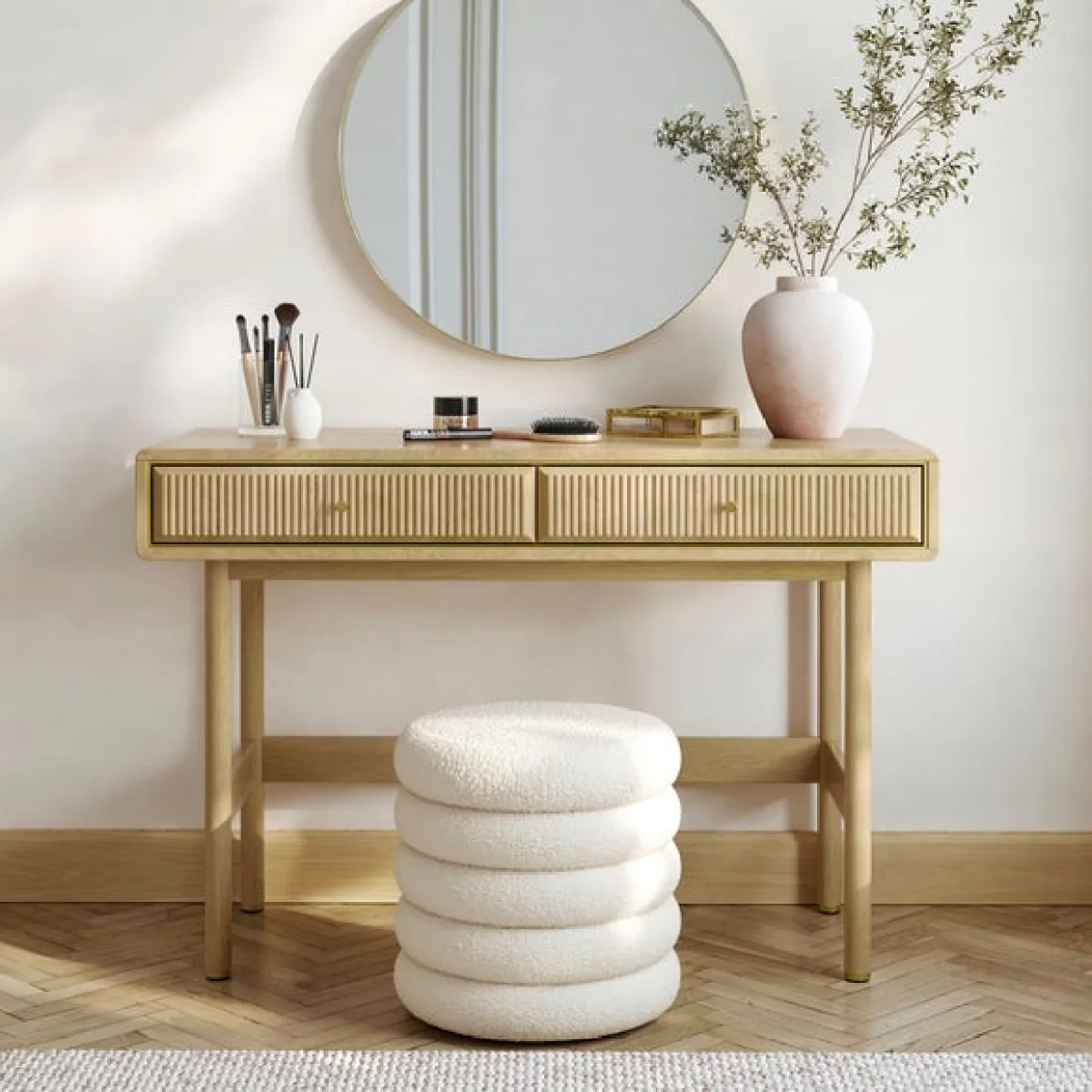 Daphne 2 Drawer Dressing Table, Oak Effect – image 1