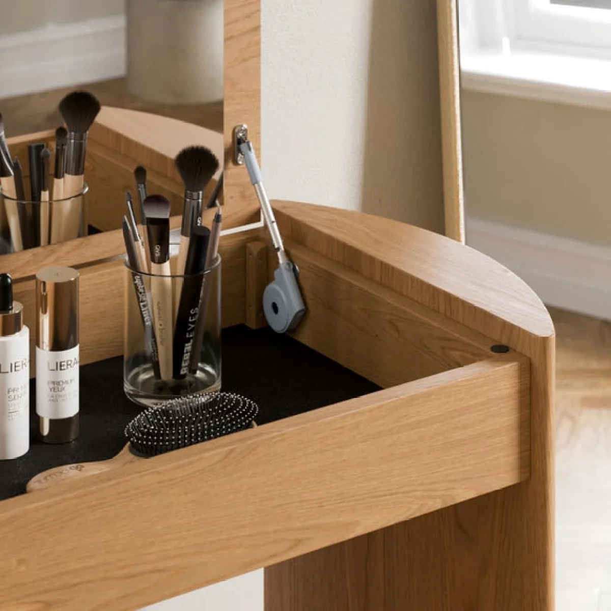 Stevie Compact Dressing Table Set with Mirror and Stool – image 4