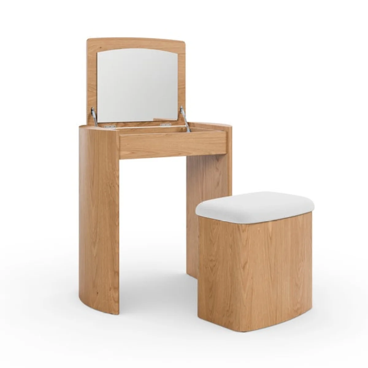 Stevie Compact Dressing Table Set with Mirror and Stool – image 7
