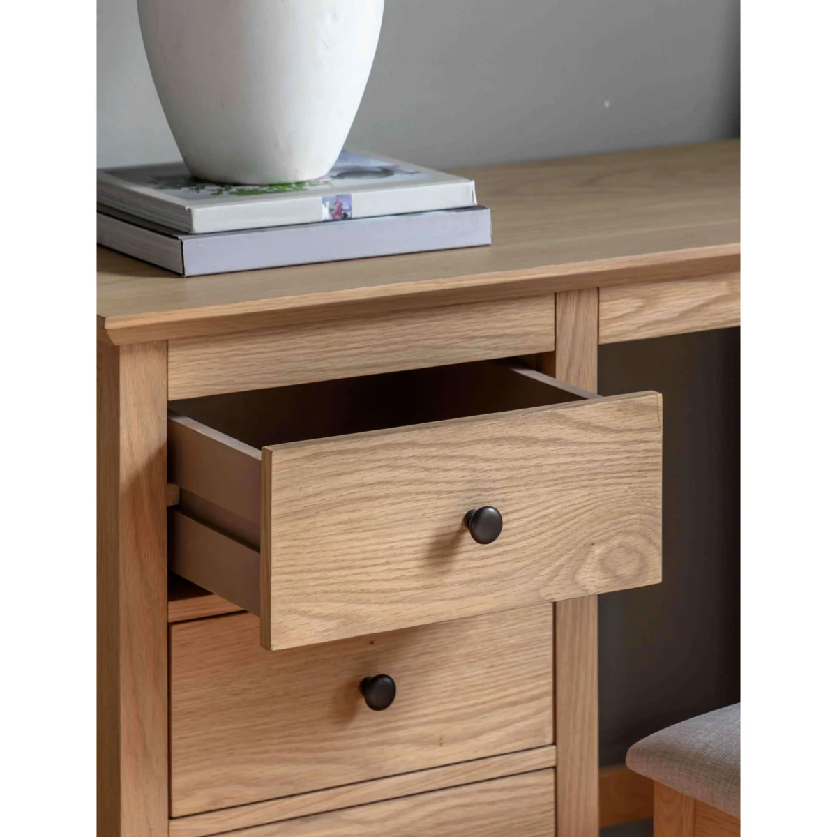 Gallery Direct Rye 6 Drawer Dressing Table & Stool Natural – image 4