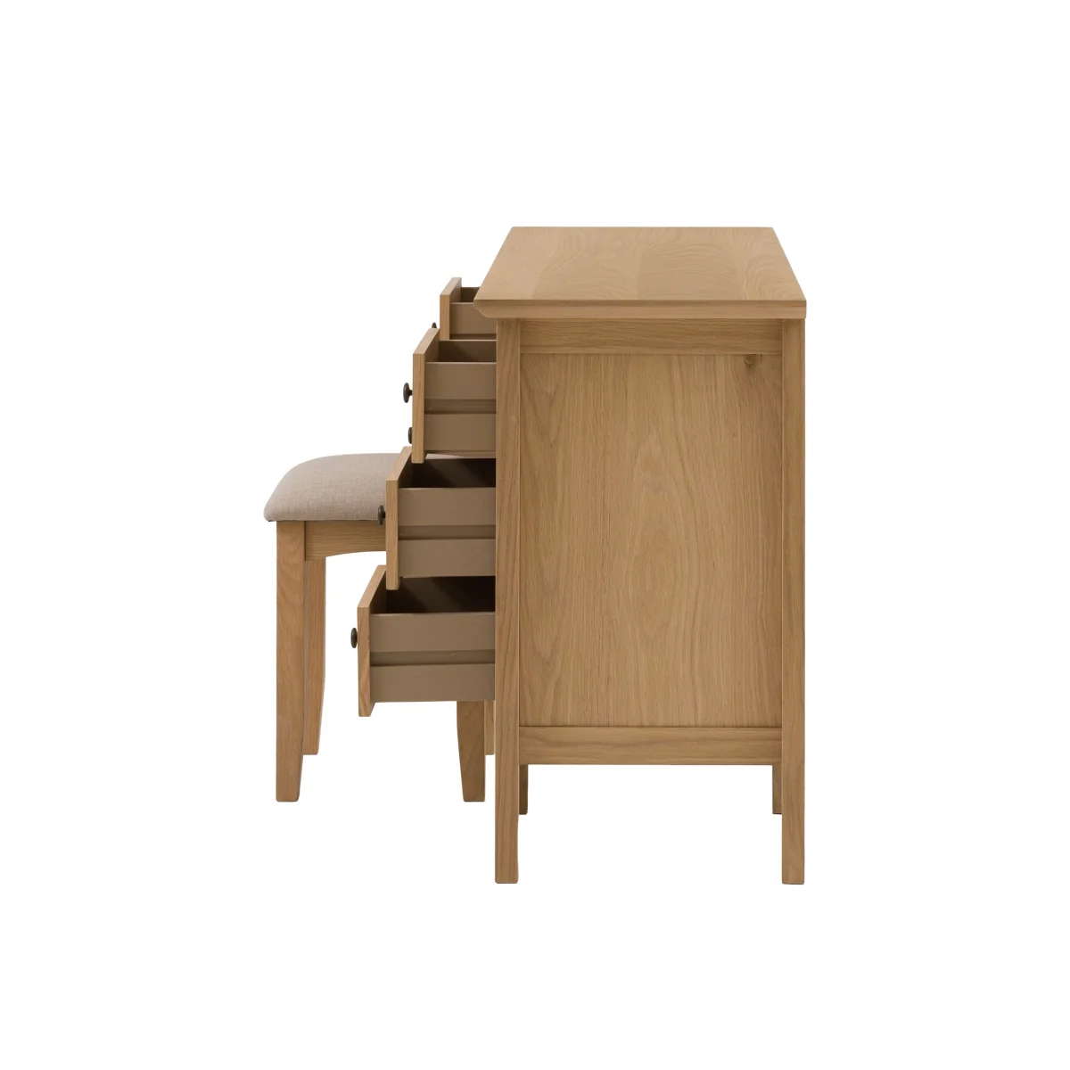 Gallery Direct Rye 6 Drawer Dressing Table & Stool Natural – image 8
