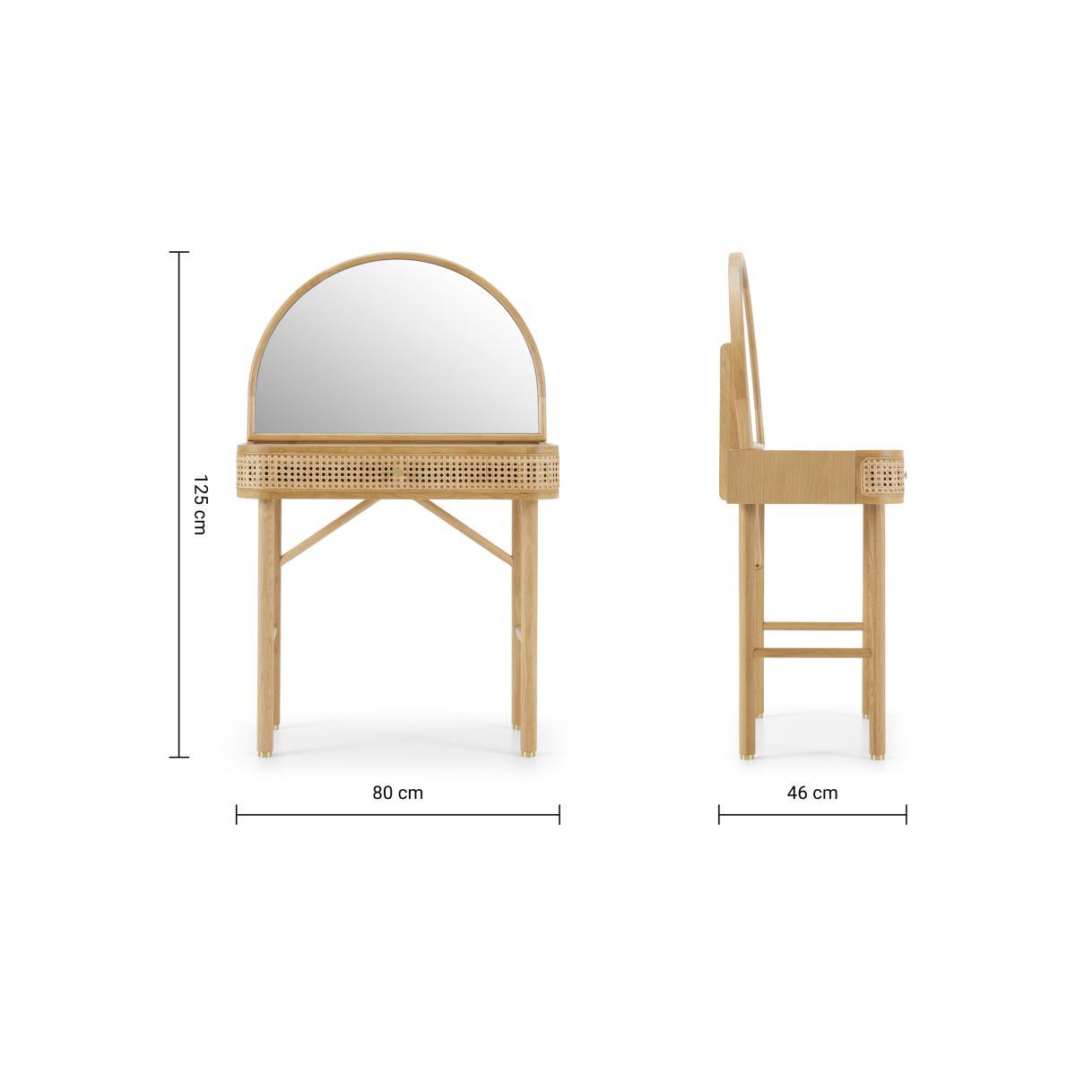 Ankhara Dressing Table, Rattan & Oak – image 9