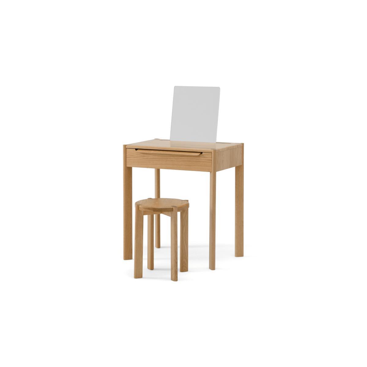 Ardelle Dressing Table with Stool, Oak – image 3