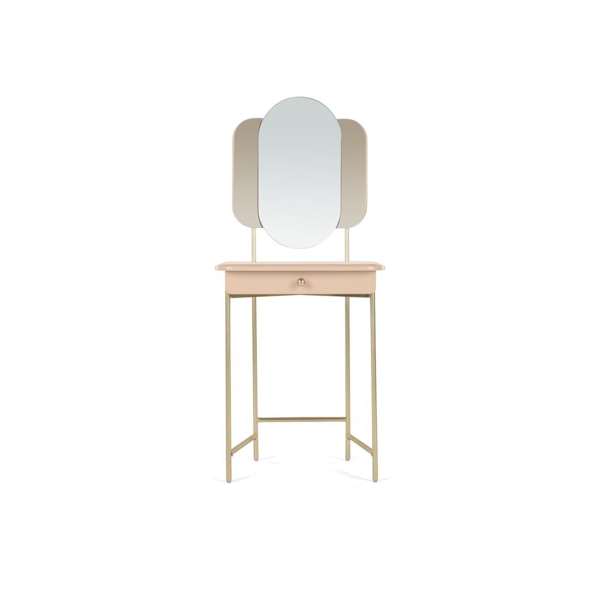 Maddie Dressing Table, Pink & Brass – image 1