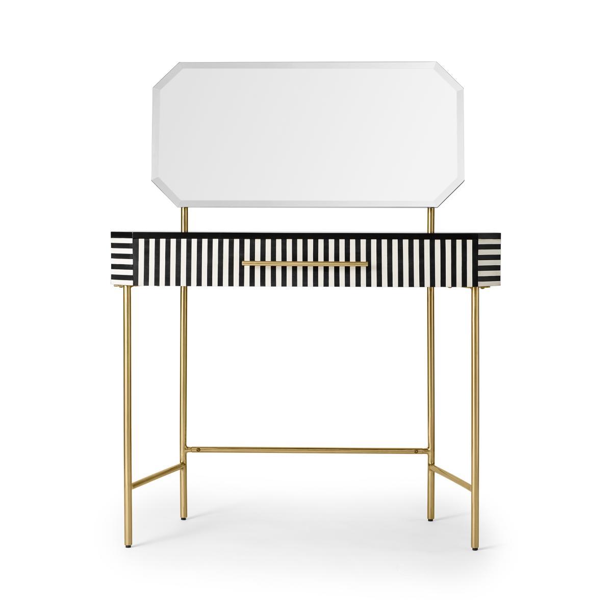 Noorali Dressing Table, Black & White Resin – image 2