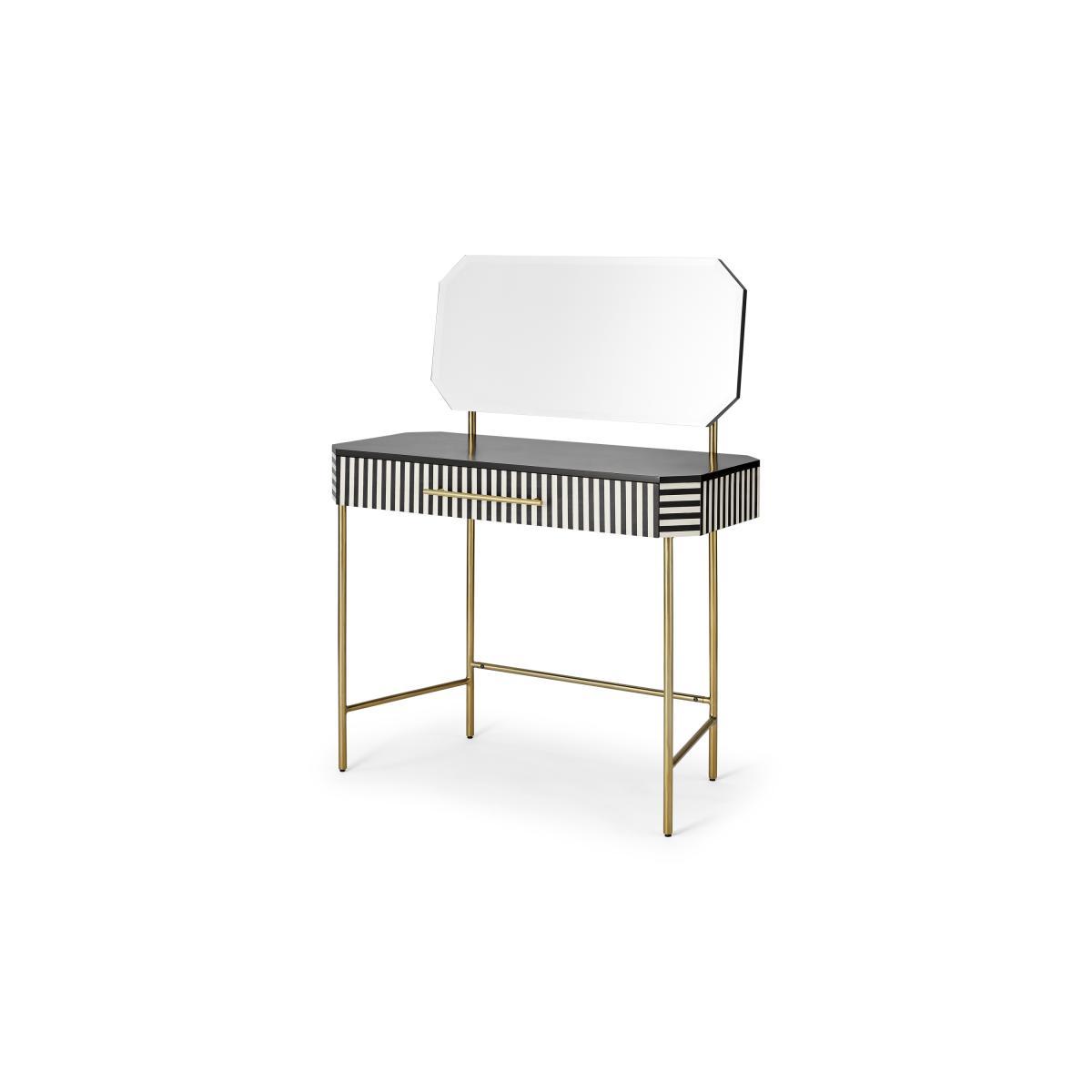 Noorali Dressing Table, Black & White Resin – image 3