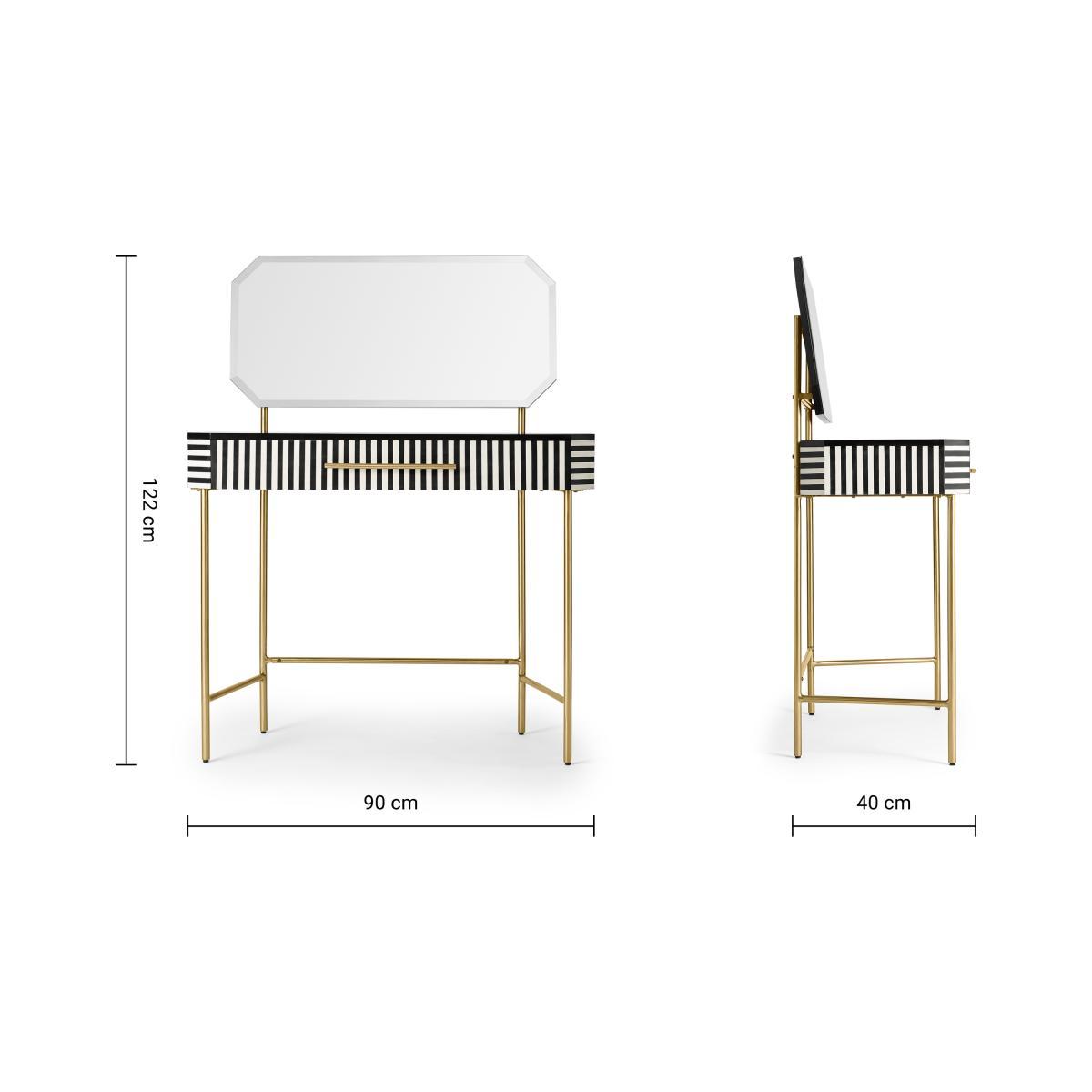 Noorali Dressing Table, Black & White Resin – image 9