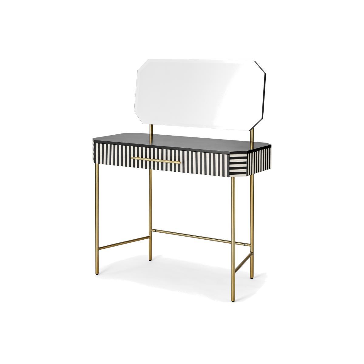 Noorali Dressing Table, Black & White Resin – image 1