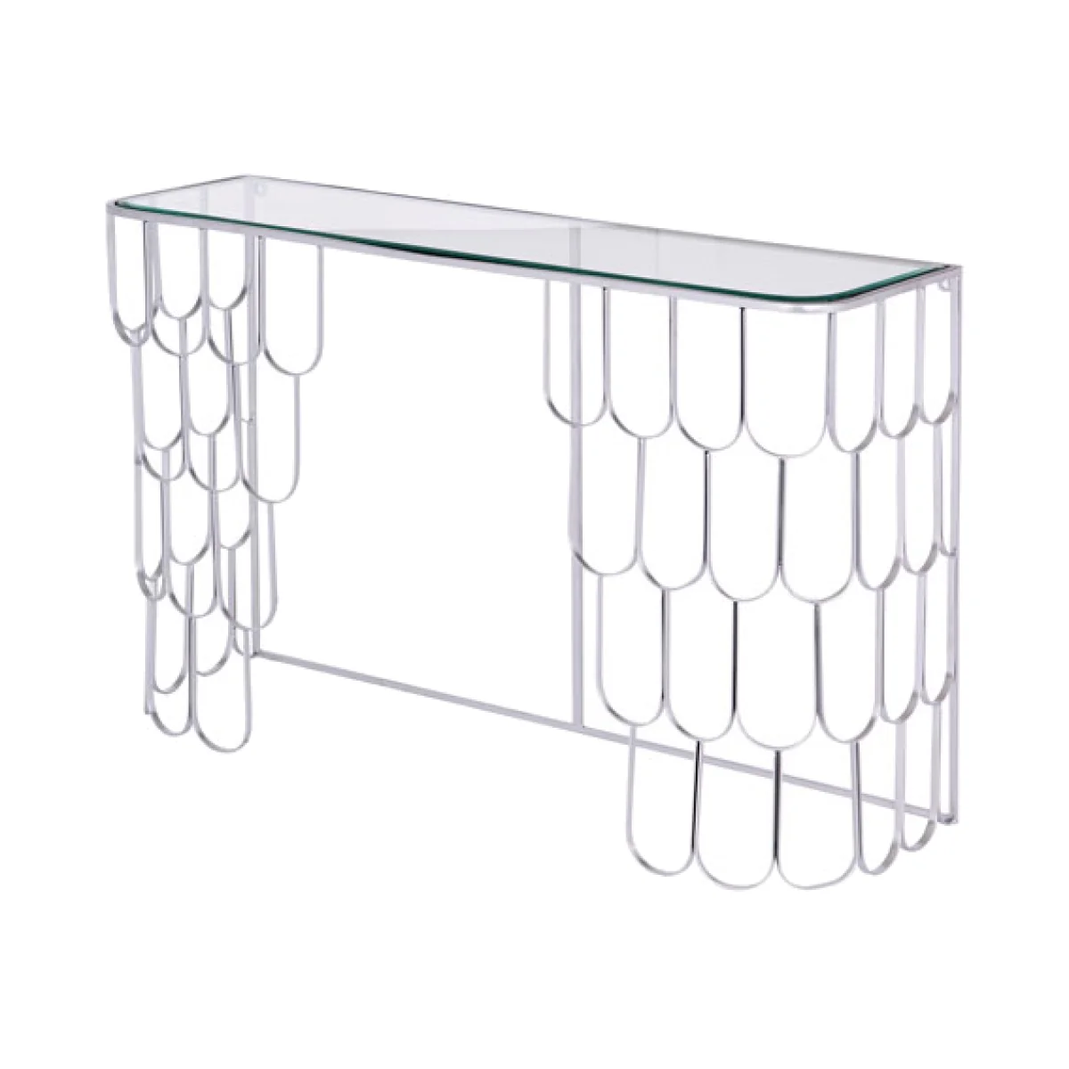 Pimlico White Glass Dressing Table with 2 Legs