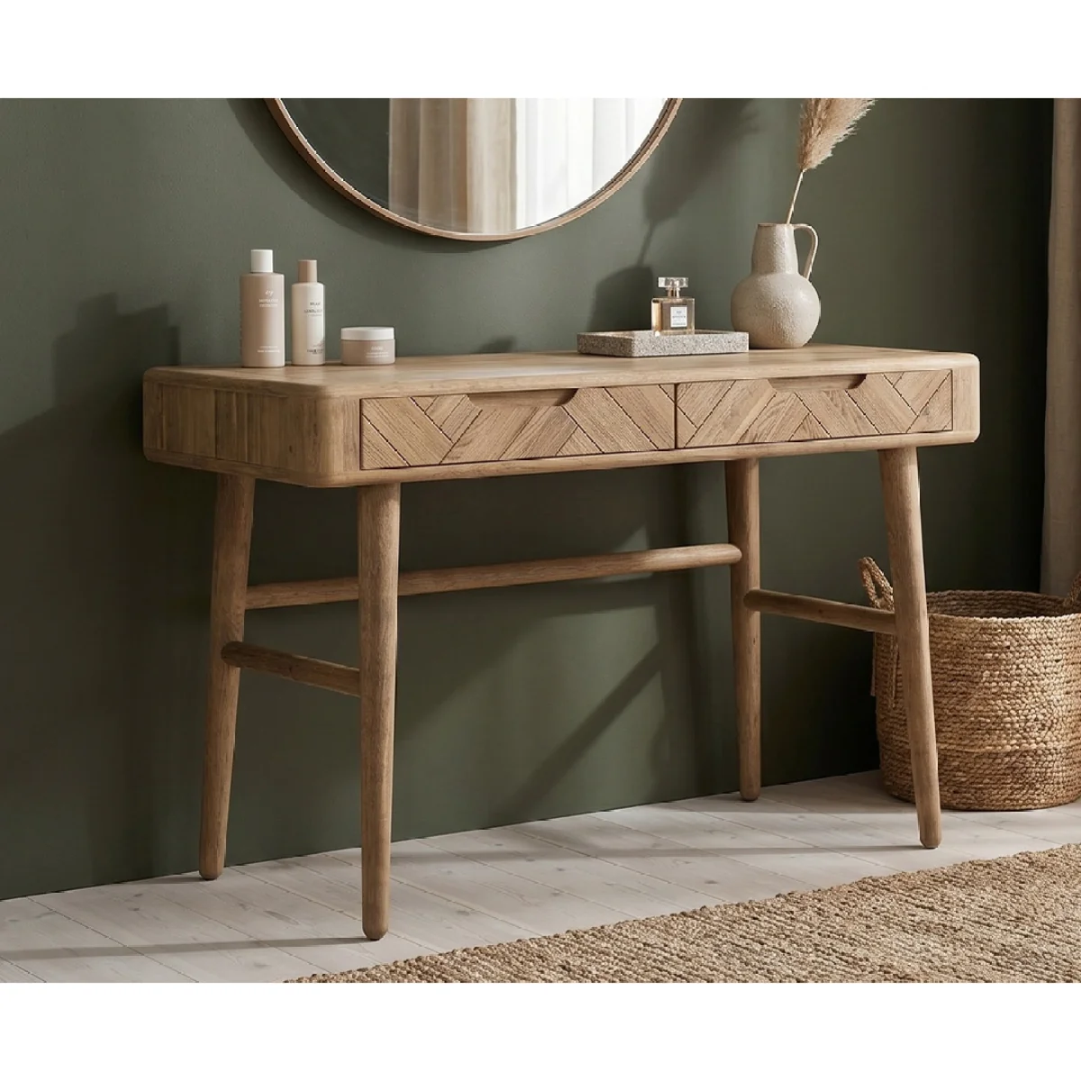 Parven Solid Oak Dressing Table / Computer Desk – image 2