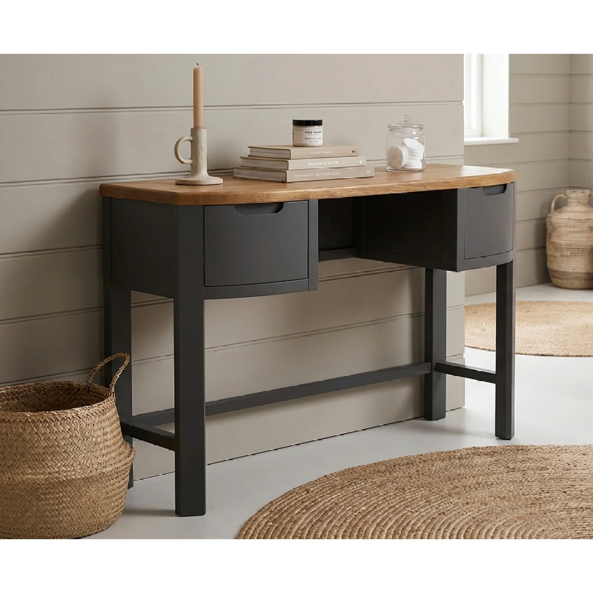 Bradwell Oak and Charcoal Painted Dressing Table – image 4