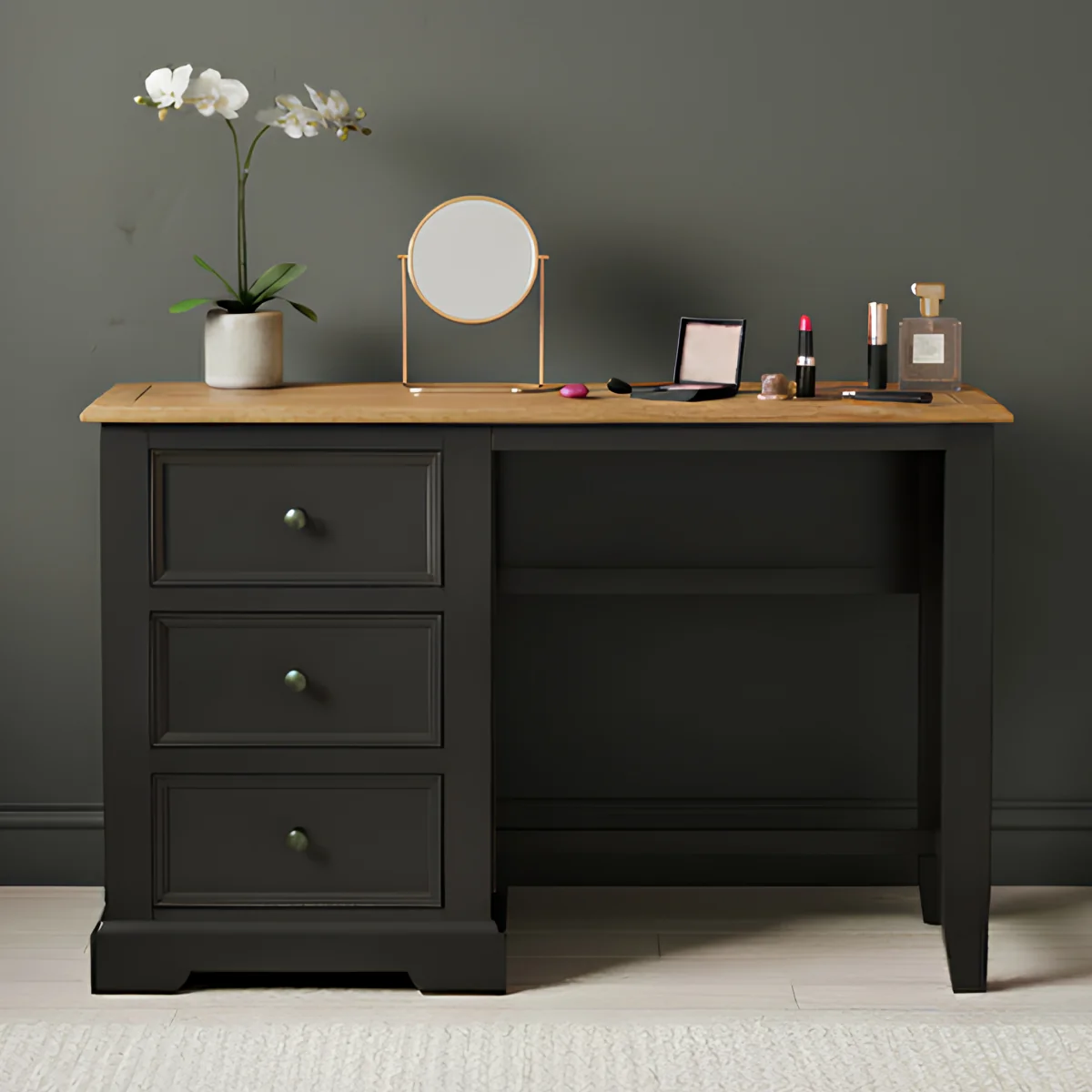Charlton Oak and Black Painted Dressing Table – image 1