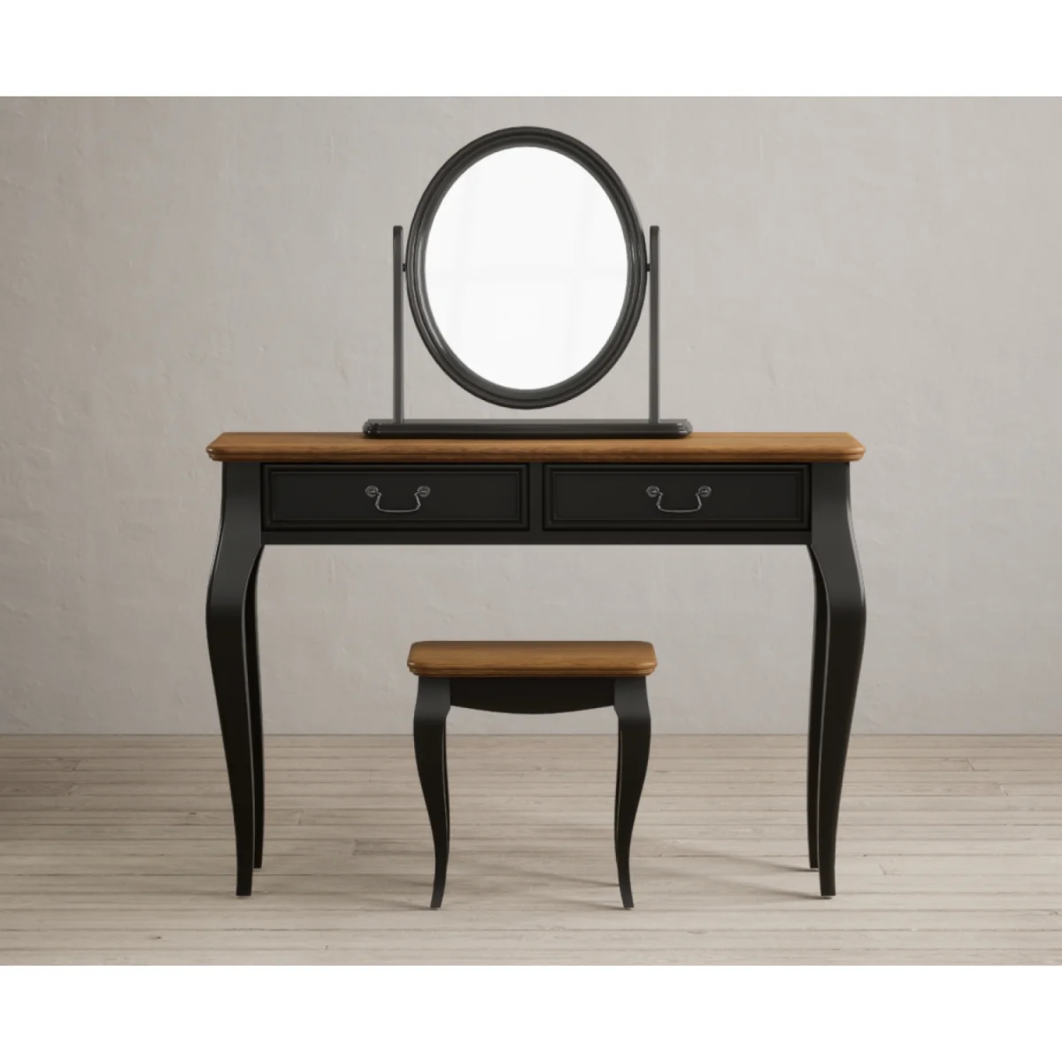 Chateau Noir Oak and Black Painted Dressing Table Set – image 5