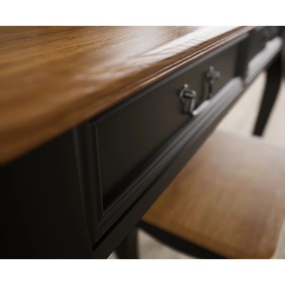 Chateau Noir Oak and Black Painted Dressing Table Set – image 8