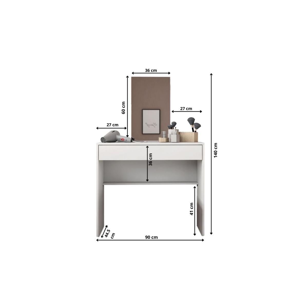 Blake - White Dressing Table with Mirror – image 3