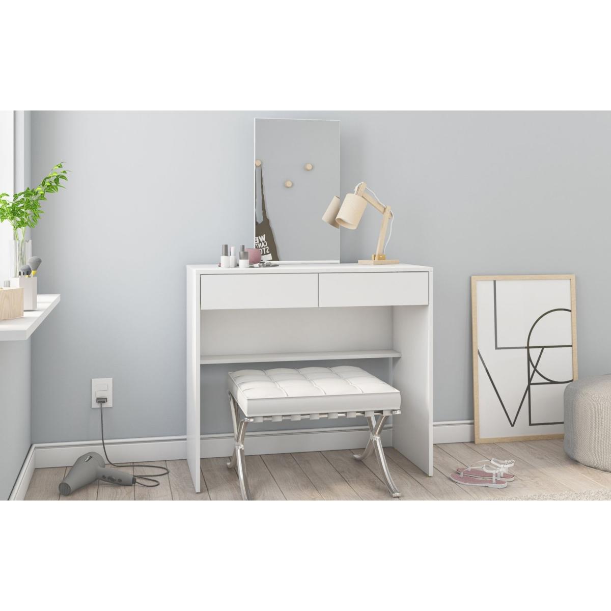 Leighton - White Dressing Table with Mirror – image 3