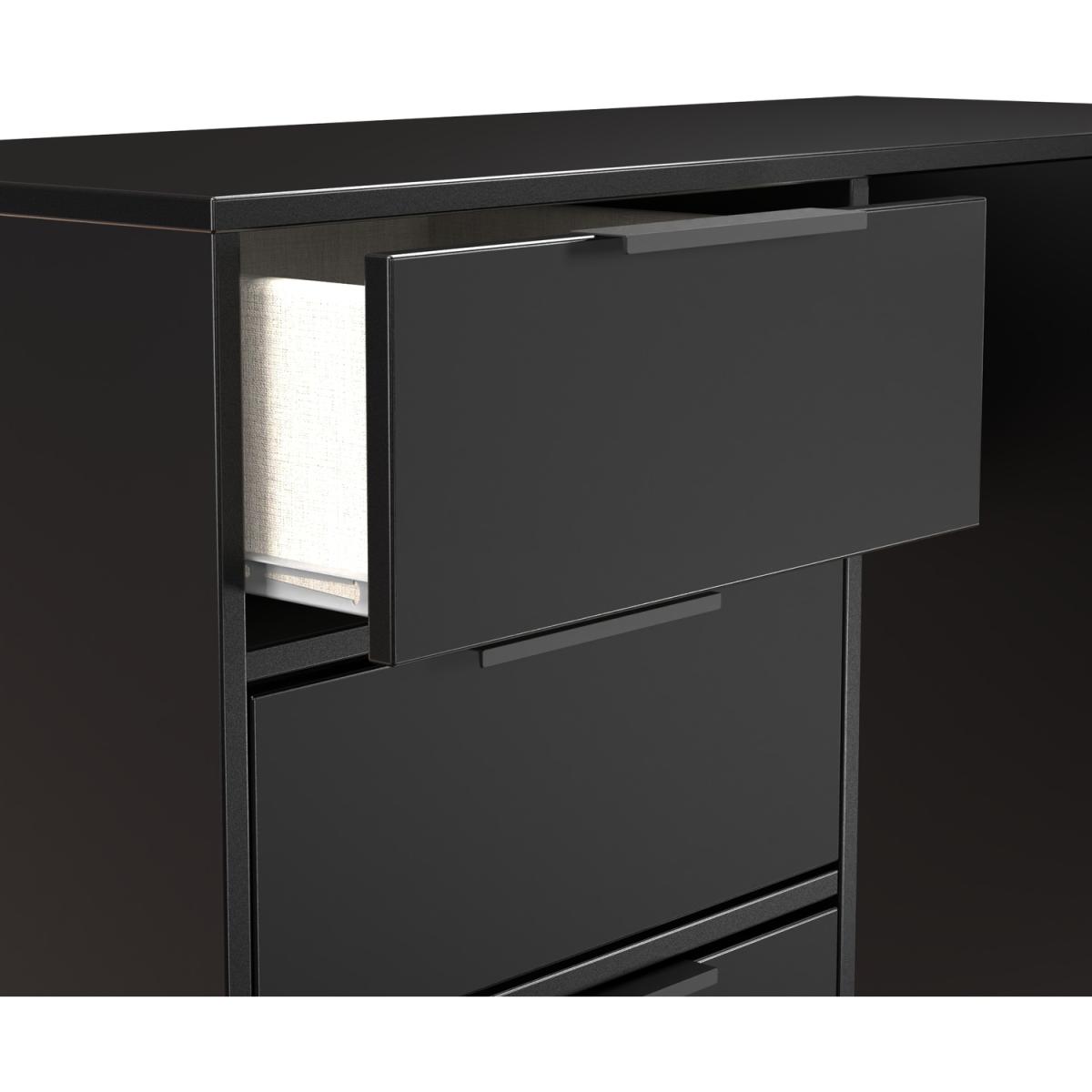 Hong Kong Ready Assembled 4 Drawer Vanity - Black Matt