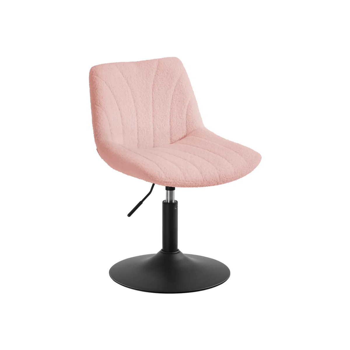 Adjustable Pink Dressing Table Stool With Backrest - Pink – image 1
