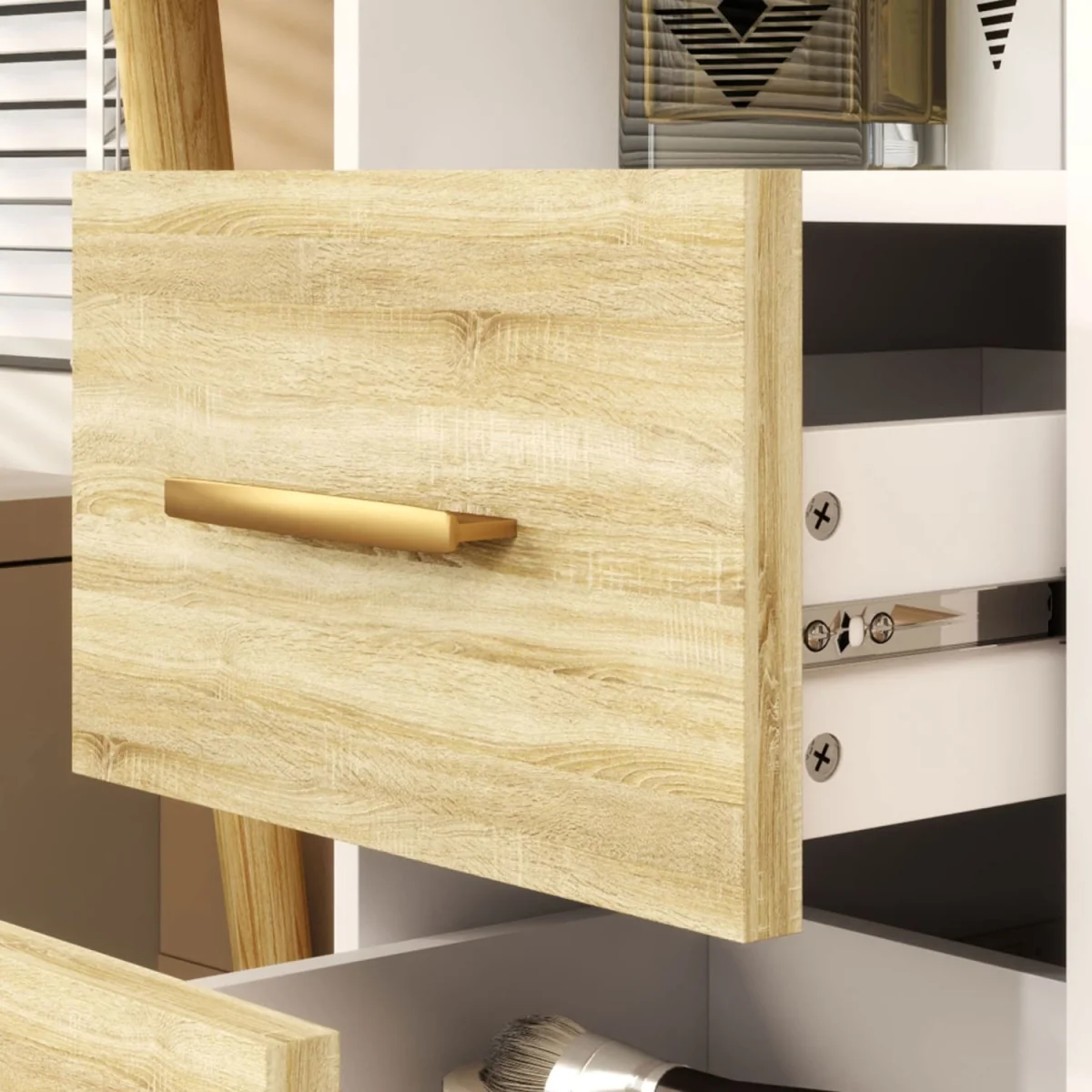 Rilu White Elegant Dressing Table with Integrated Storage Space – image 10