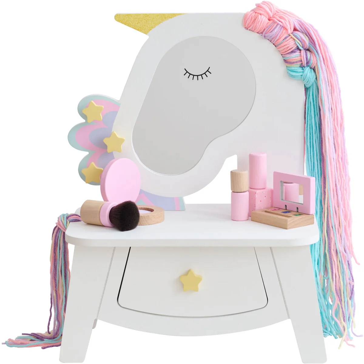 Unicorn Vanity Set with Mirror, Drawer & Pretend Makeup - Multi – image 2