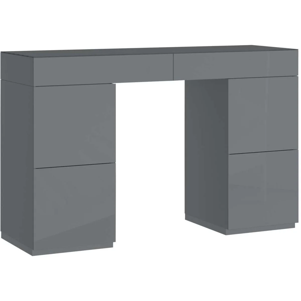 Liberty 6 Drawer Dressing Table Twin Pedestal Grey Glass - Grey – image 2