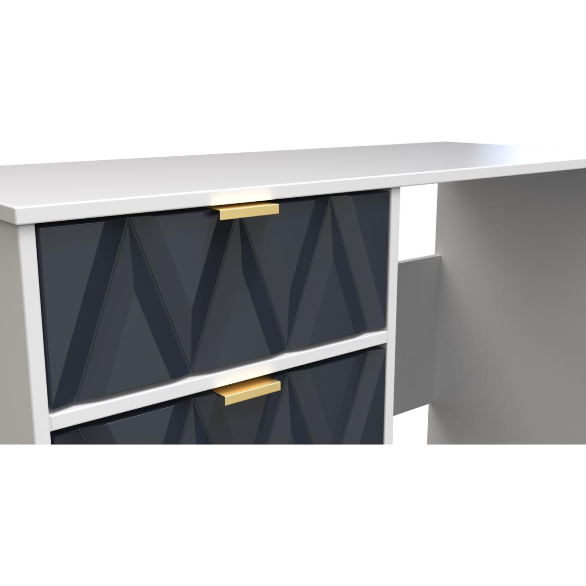 Diamond Ready Assembled 4 Drawer Vanity - Indigo & White Matt / Smooth Matt – image 4