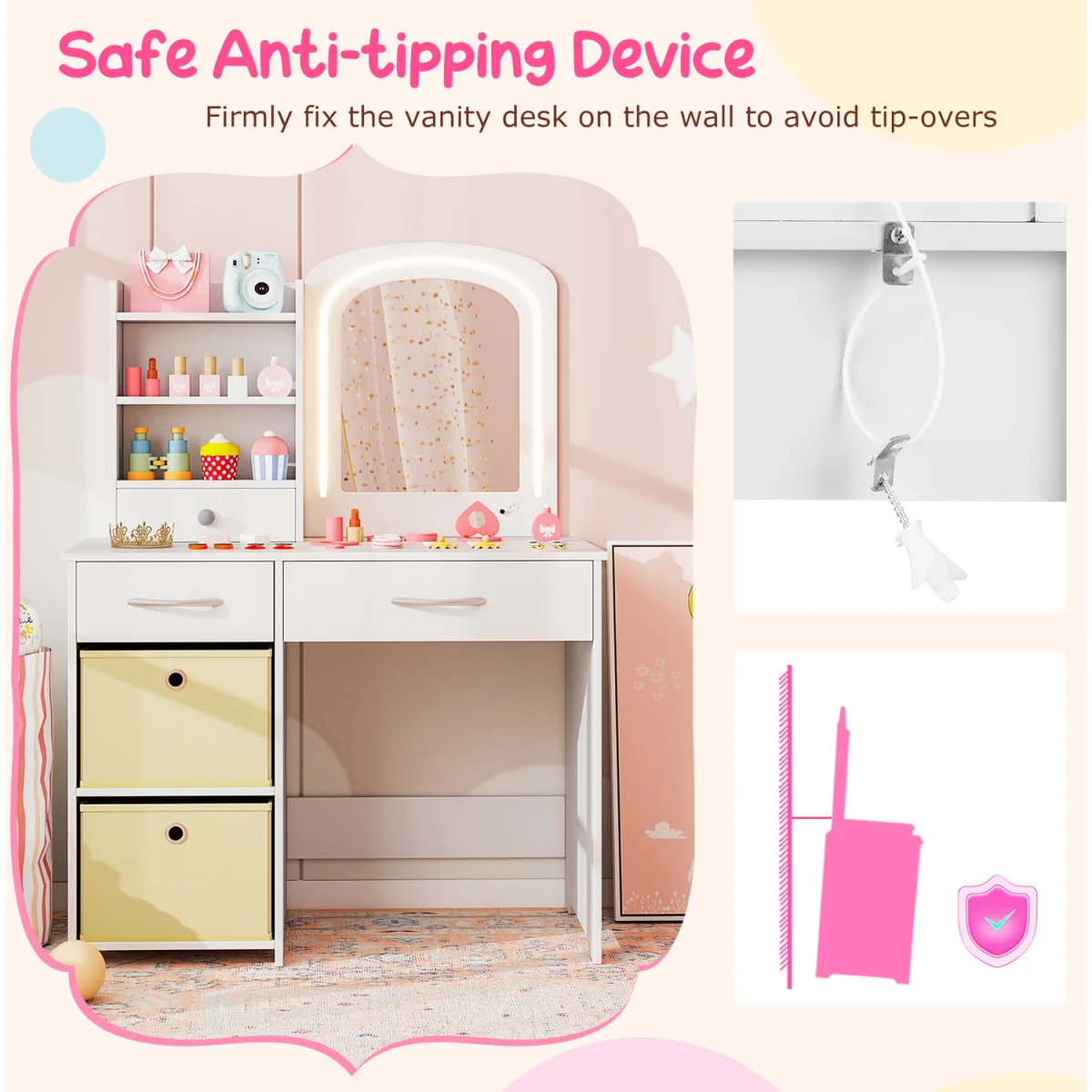 Kids Vanity Set Princess Makeup - White – image 8
