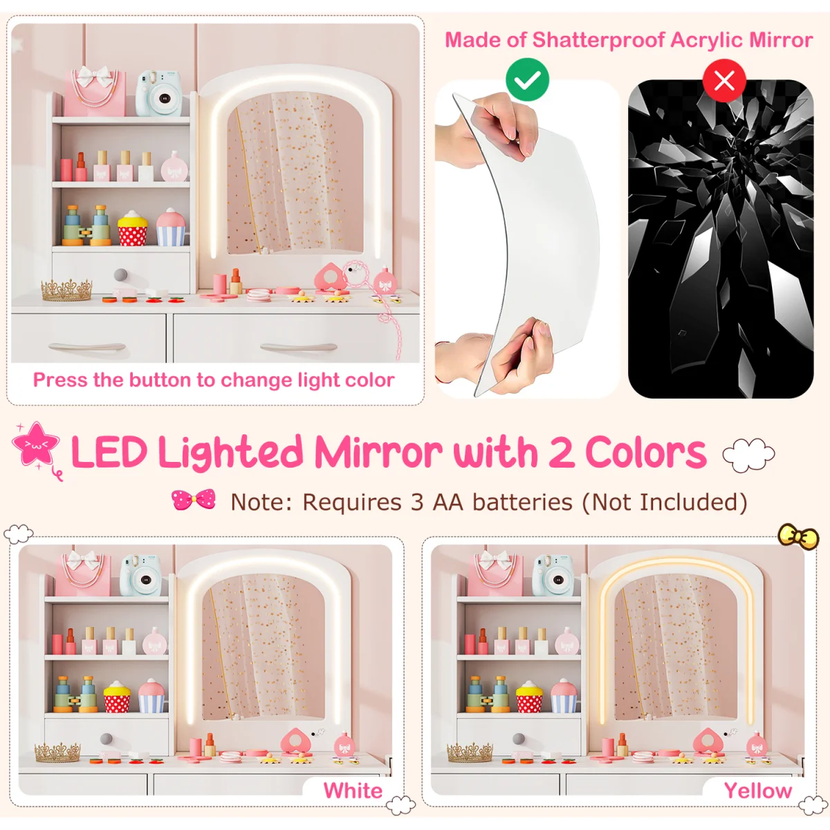 Kids Vanity Set Princess Makeup - White – image 9