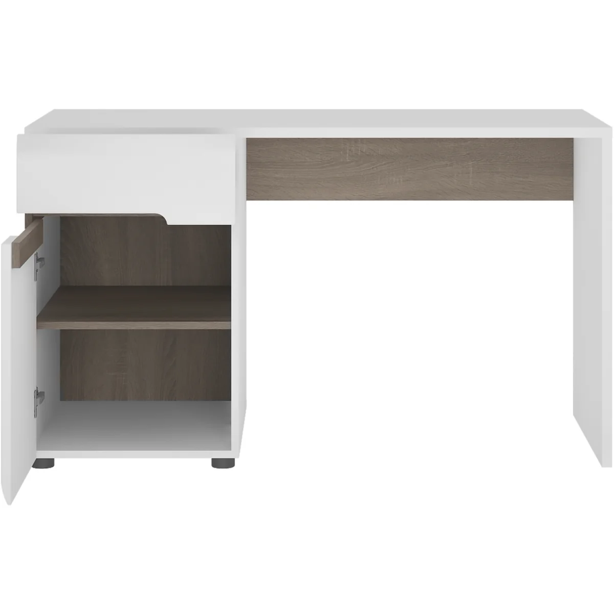 Chelsea Bedroom Desk/Dressing Table in White with a Truffle Oak Trim - White & Truffle Oak – image 3