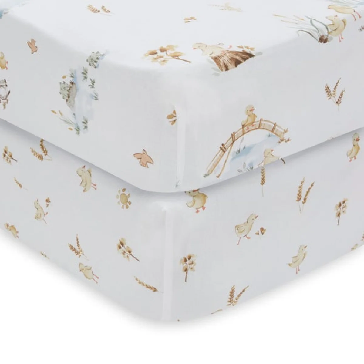 Set of 2 Spring Harvest 100% Cotton Fitted Sheets – image 3
