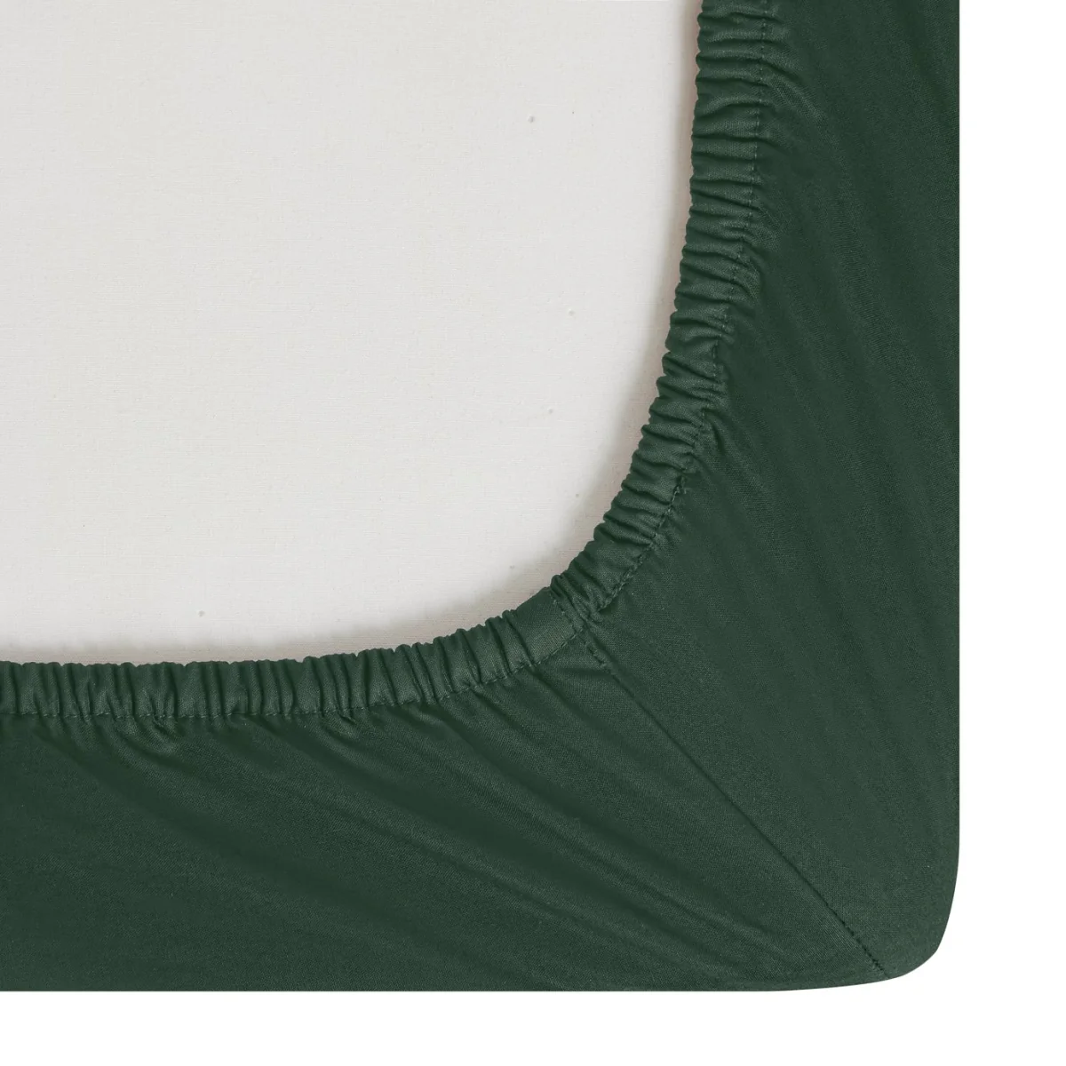 Habitat Cotton 200 TC Plain Forest Green Fitted Sheet - King size – image 4
