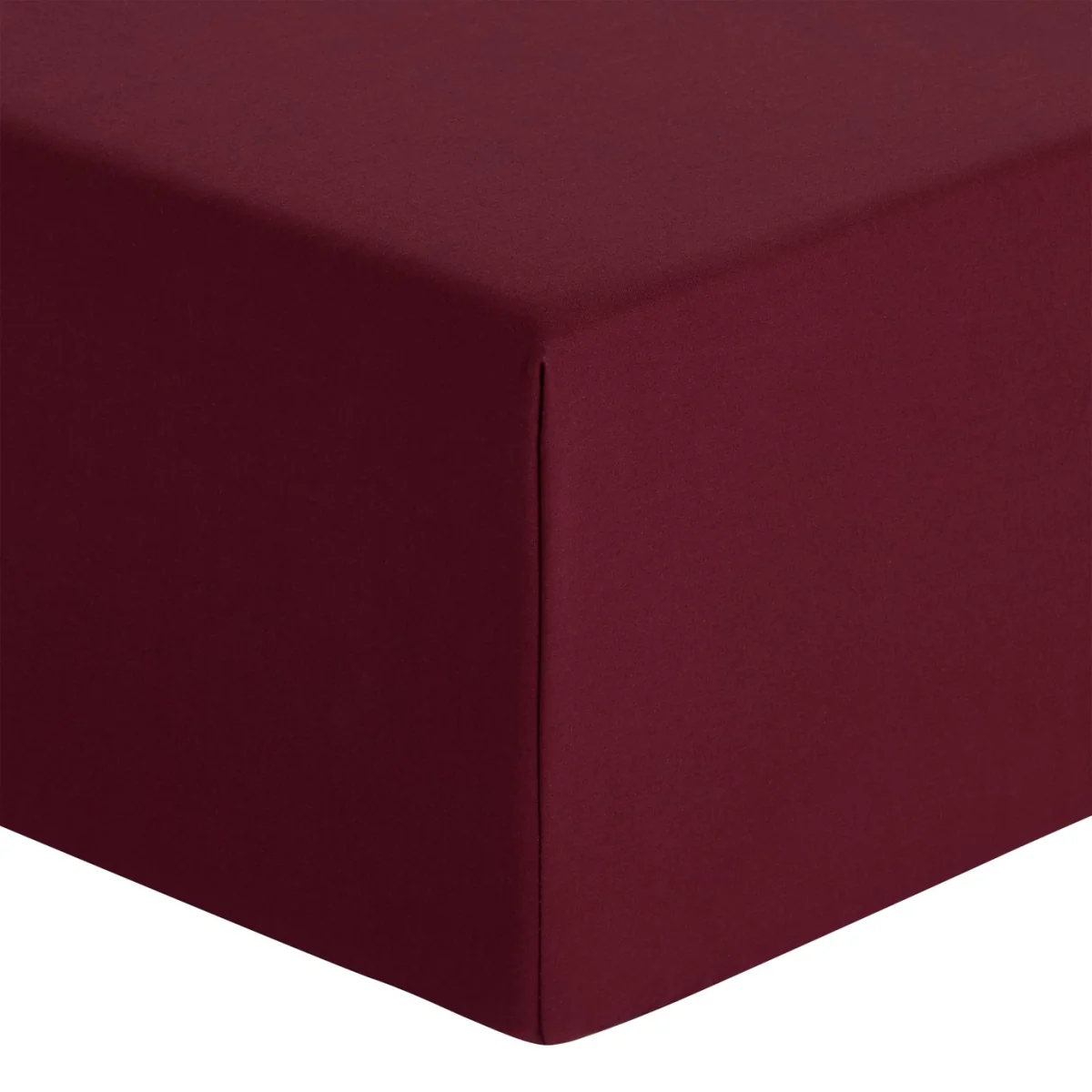 Habitat Cotton 200 TC Plain Burgundy Fitted Sheet - Superking – image 3