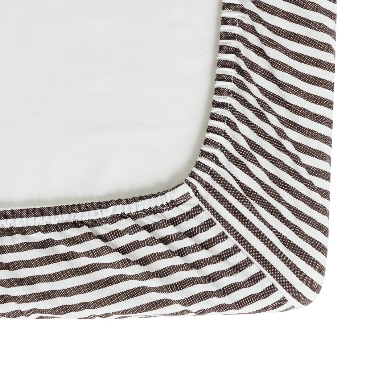 Habitat Oxford Stripe Coffee Fitted Sheet - Single – image 4