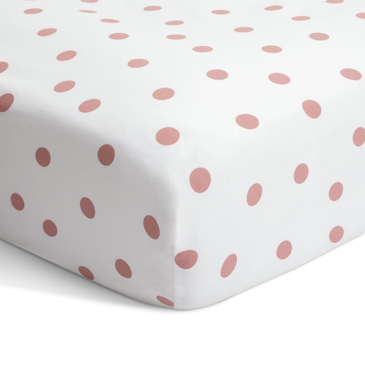 Habitat Spot Printed Pink Fitted Sheet - Double – image 1