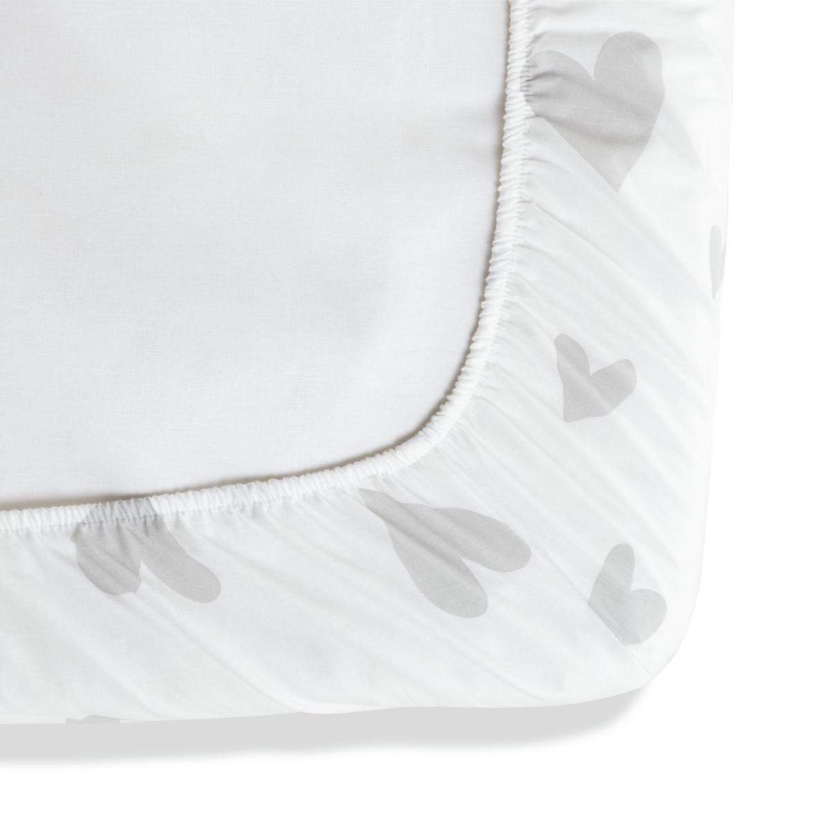 Habitat Hearts Printed White Fitted Sheet - Single – image 4