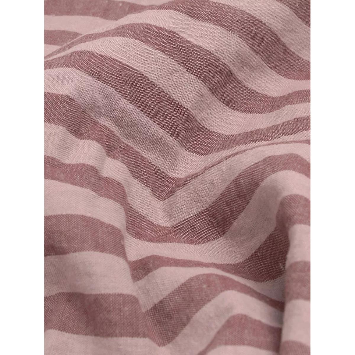 Piglet in Bed Stripe Fitted Sheet, Plum Wine – image 3