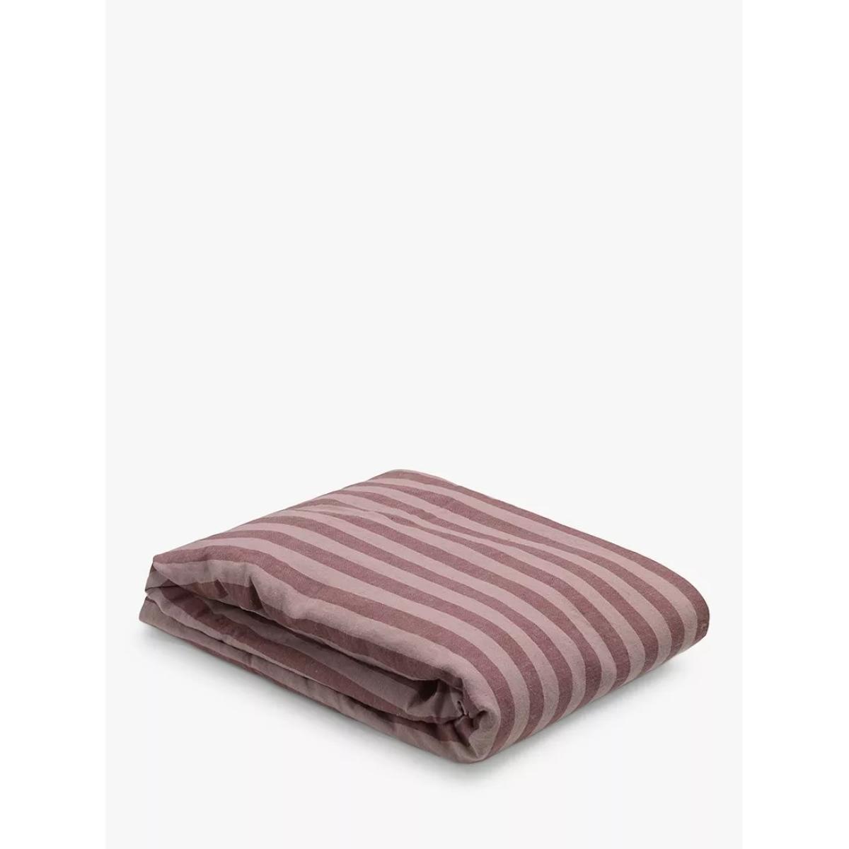 Piglet in Bed Stripe Fitted Sheet, Plum Wine – image 4