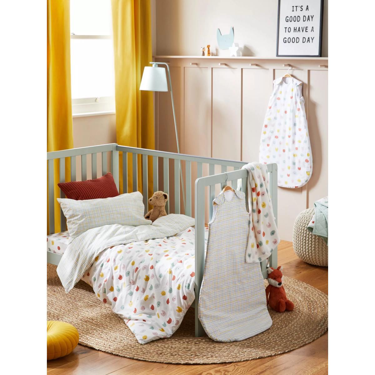 John Lewis ANYDAY Happy Faces Print Cotton Infant Fitted Sheet, Pack of 2 – image 3
