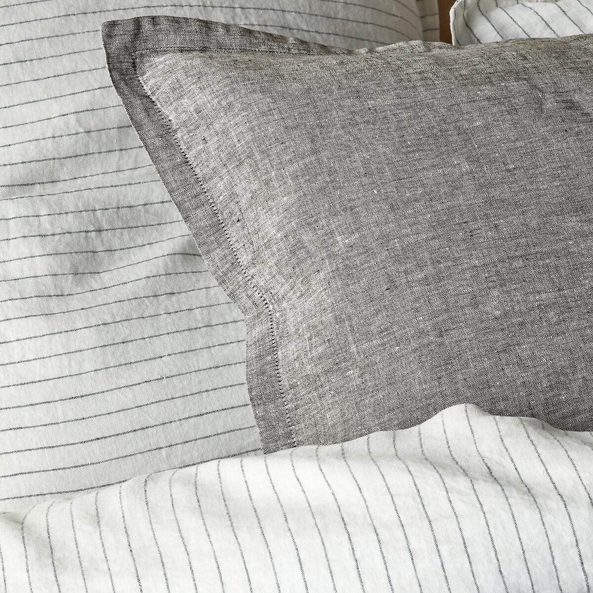 Linot Striped 100% Washed Linen Flat Sheet – image 4