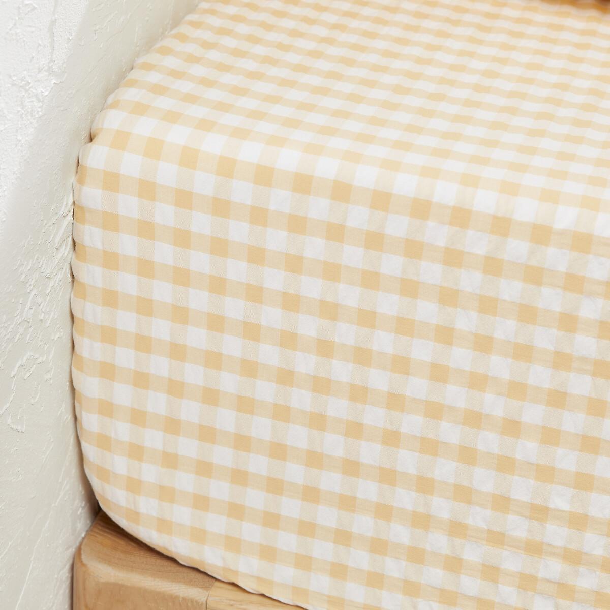 Cottage 30cm High 100% Cotton Seersucker Fitted Sheet – image 2
